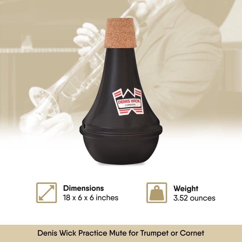Denis Wick Practice Mute for Trumpet or Cornet, 5526 - Hand-Spun Aluminum Mute with Natural Cork - Brilliant Tone, Reliable Intonation & Tight-Bell Fit for Practice or Performance - 8 x 6 x 6 inches - Image 3